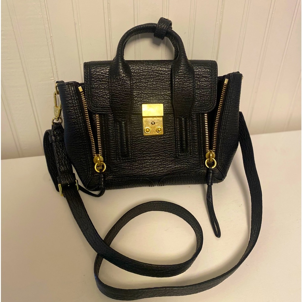 3.1 Phillip Lim Mini Pashli black leather crossbody bag